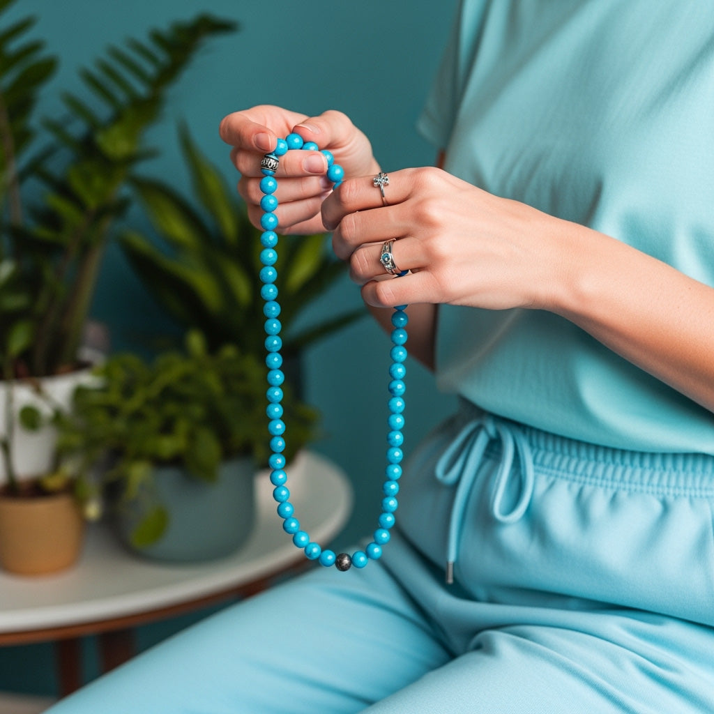 Natural Wood Meditation Beads - Hand-Knotted